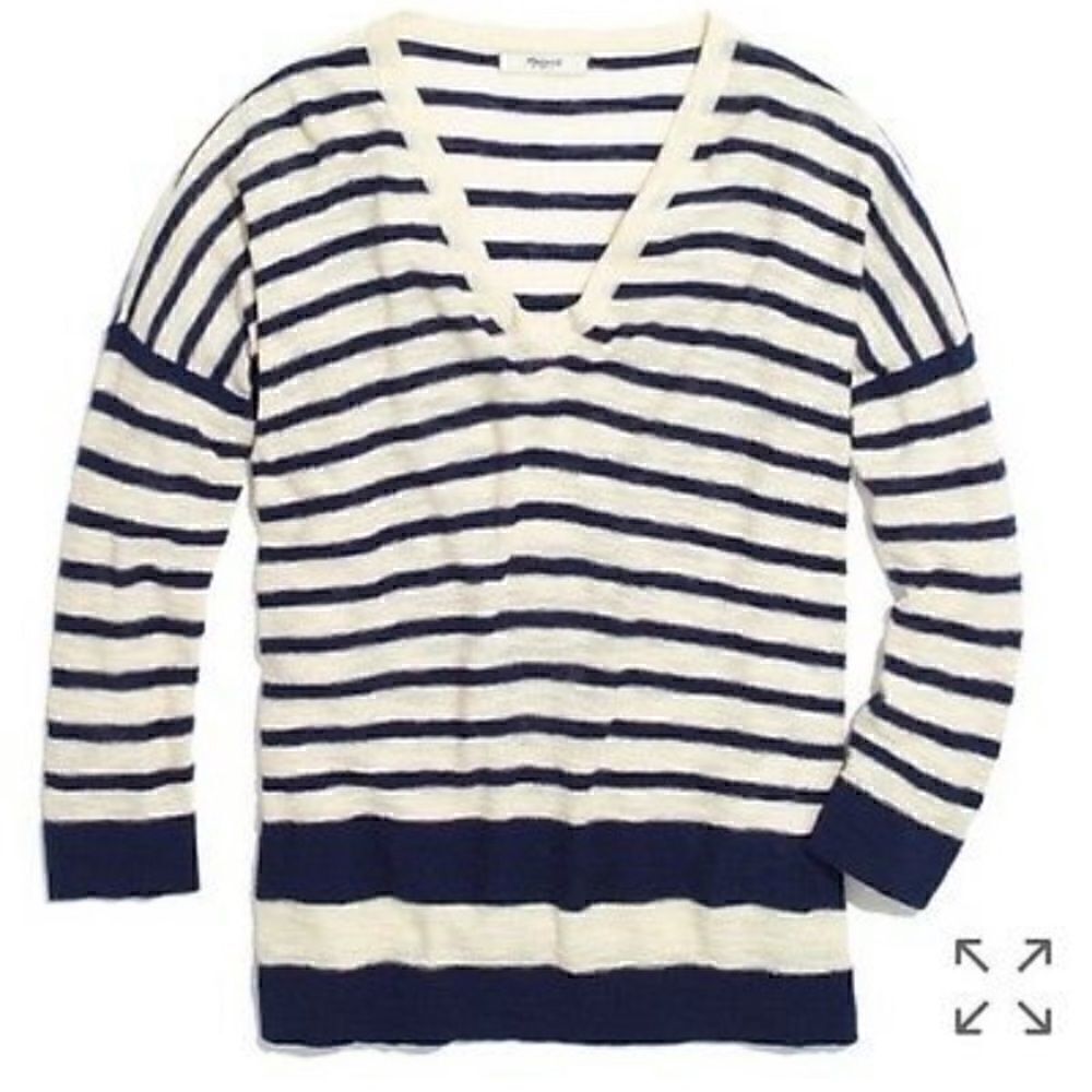 NEW Madewell Navy Striped Sweater